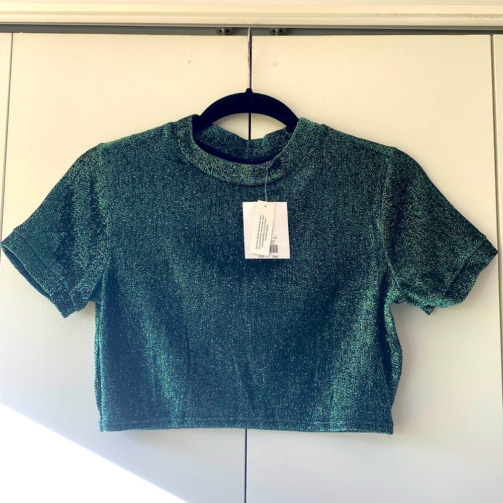NWT Topshop Sparkly Crop Top